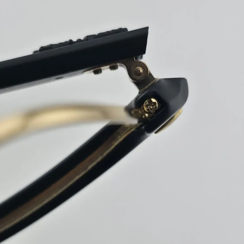 Ray-Ban RB4175 877 Eyeglass Frames Black Gold 57-16 145 Italy w/ Case No Lenses